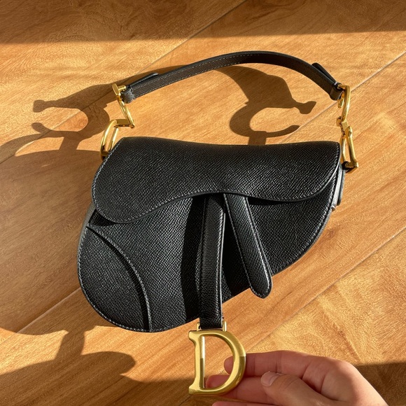 Dior Handbags - Dior Black Mini Saddle Bag